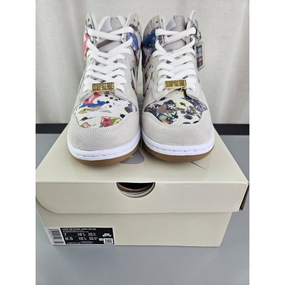 NEW Nike x Supreme SB Dunk High OG QS RAMMELLZEE Men\'s 7 Women\'s 8.5 FD8779-100 main image 12